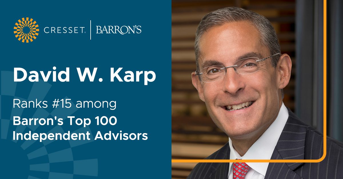 Barron's Ranks David Karp 15 on 2022 Top Advisors List Cresset