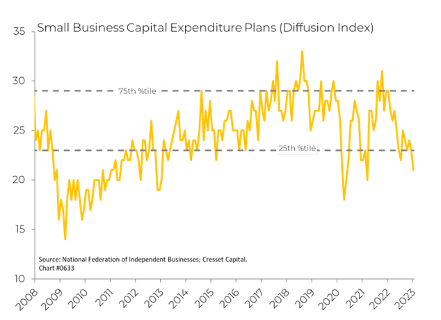 Small business capital expenditure plans chart