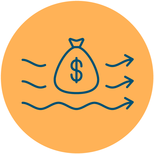 Money Icon with Arrows