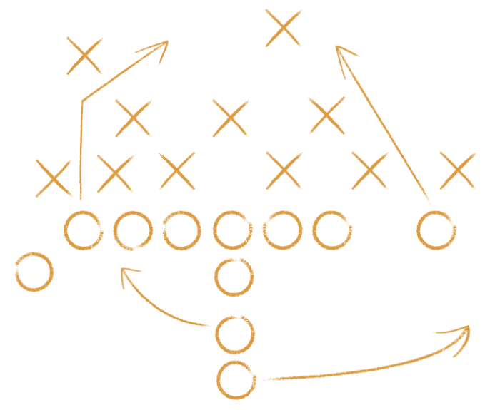 Gameplay schematics from football