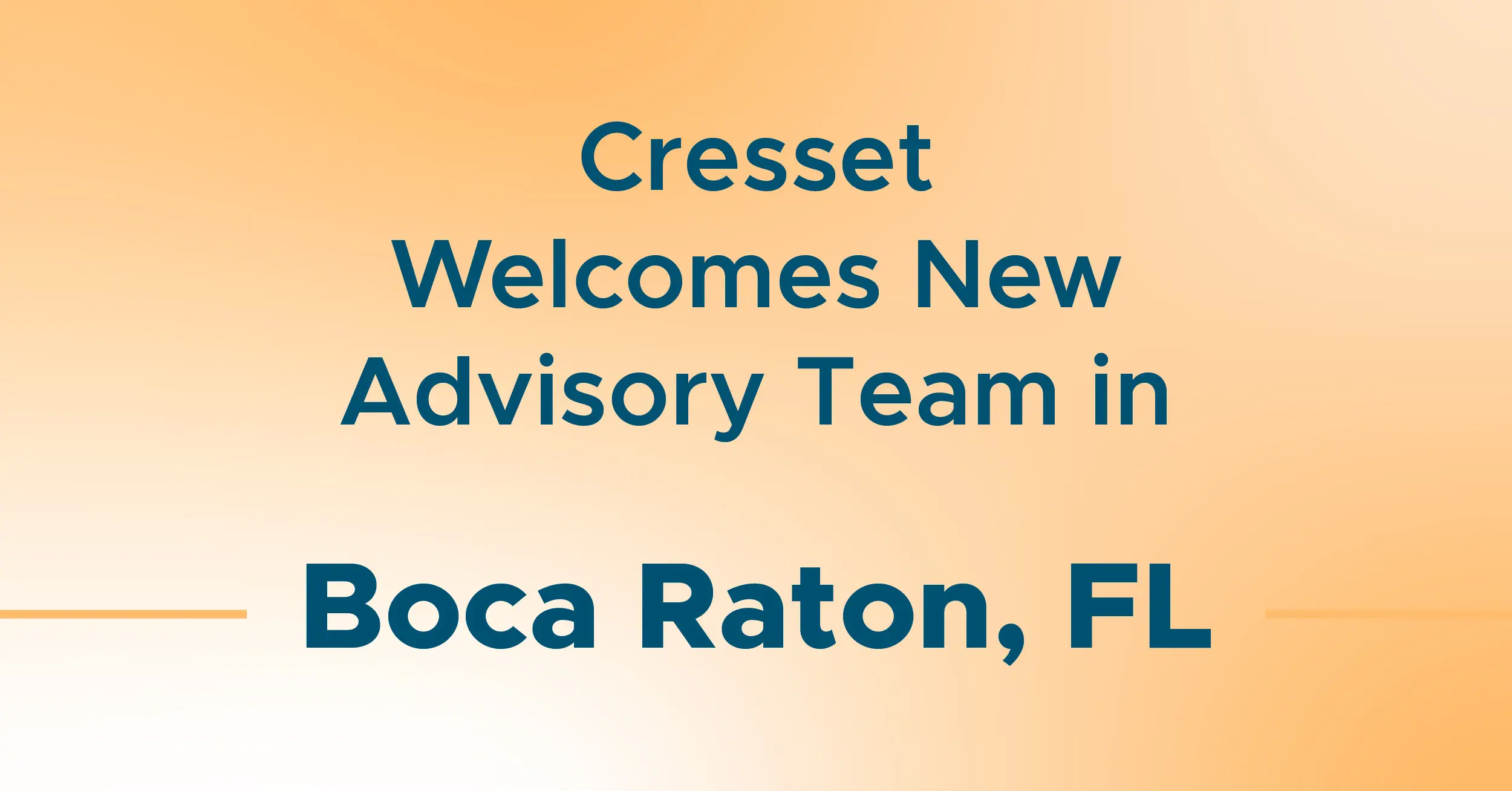 Cresset Expands to Boca Raton with $4B Advisory Team