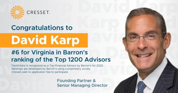 Congratulations to David Karp - Top Ranking Barron's Advisors